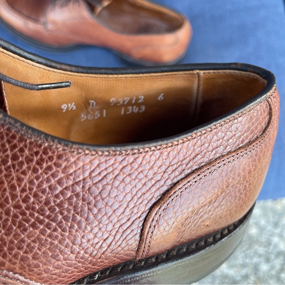 Allen Edmonds Canton Tan Pebble Oxfords USA Mens 9.5 D - Picture 4 of 13